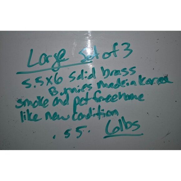 Set Of 3 LARGE Vintage Brass Rabbit Figurines Decorative Collectibles - Picture 8 of 8